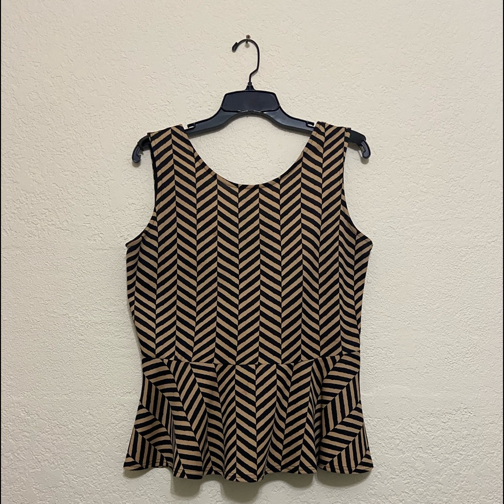 Cute Tan/Black Sexy Top with Bow on back